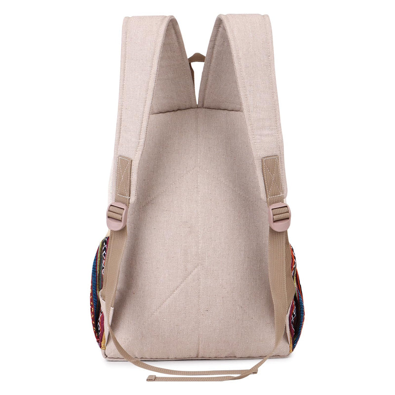 KayJayStyles Natural Handmade Large Multi Pocket Hemp Nepal Backpack (BKPK-4)