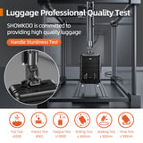 SHOWKOO Luggage Sets Expandable 100% PC Durable Suitcase Double Wheels TSA Lock Black