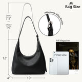 KALIDI Crescent Tote Bag, Women Underarm Handbag Vegan Leather Zipper Shoulder Purse Hobo for Evening Shopping Casual