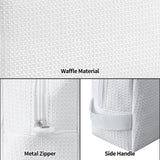 DYSHAYEN Waffle Makeup Pouch Bag, Small Travel Cosmetic Bag, Gifts for Women Bridesmaid,Wedding,Christmas (White)