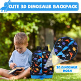 VASCHY Dinosaur Toddler Backpacks, Cute Water Resistant Little Boys Backpack Chest Strap for Kindergarten,Rucksack Schoolbag Bookbag for Kids Black