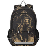 ARGTILDN Western Cowboy Horse Backpack for Boys Girls Kids School Bag Lightweight Laptop Backpack Elementary Capacity Bookbags for Travel Daypack with Reflective Stripes