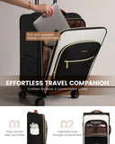 LOVEVOOK Carry On Luggage 22x14x9 Airline Approved, 20 Inch Softside Suitcases with Wheels, Lightweight Spinner Carry on Suitcase with TSA Lock, Water-Resistant Large Capacity Luggage for Travel