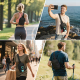 MoKo Small Sling Bag for Men, Mini Utility EDC Tatical Water-Resistant Crossbody Chest Shoulder Bag with RFID Blocking Card Slots for Sport Hiking Travel Work, Black