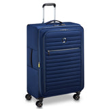 DELSEY PARIS Cruise 3.0 Softside Expandable Luggage with Spinner Wheels, Deep Sea Navy, Checked-Large 28 Inch