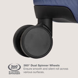 U.S. Traveler Boren Expandable Hardside Rugged Travel Luggage with 8 Spinner Wheels, Navy, Checked-Large 30-Inch