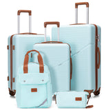 Cosbarn Luggage Sets 5 Piece Suitcases with Wheels, Suitcase Set ABS Hard Case Luggage with TSA Lock Spinner Wheels Durable Travel Luggage (5-Piece Set(20"/24"/28"))