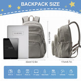weradar School Backpack For Women Men, Lightweight Casual Daypack College Backpacks, Aesthetic Students Bookbag, Backpack With Lots Of Pockets,Cute High School Bag For Boys Girls(Gray Brown)
