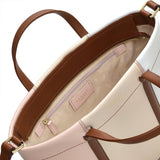 RADLEY London Rivington - Colourblock Women's Medium Leather Ziptop Satchel Bag, Clay Pink