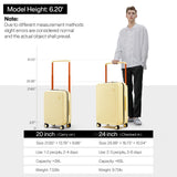 mixi Luggage Suitcases with Spinner Wheels,Upgrade Wide Handle PC Hardshell Rolling Travel Suitcase with TSA Lock, Checked-Medium 24-Inch, Lark Yellow