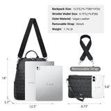 VANSARTO Backpack Purse for Women Vegan Leather Travel Backpack with Wristlet, Designer Convertible Shoulder Bag Satchel Handbag, Lightweight Fashion Backpack with Wide Strap (Black)