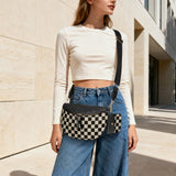Checkered Crossbody Bag Bum Bags for Women Checkered Purse Plaid Womens Cross Body Purses Checkerboard Fanny Pack (A01 Black)