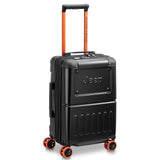Jeep JH002B Hardside Expandable Luggage with Spinner Wheels, Black, Carry-On 19 Inch