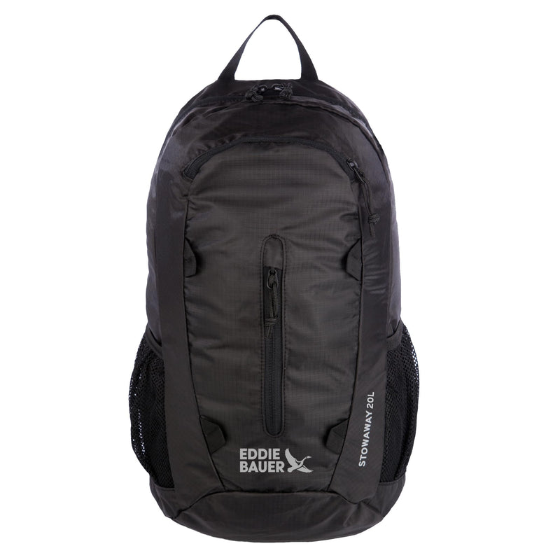 Eddie Bauer Stowaway Packable Backpack | Travel | Outdoor | Lightweight | Foldable | Durable | Ripstop Polyester | 20L - Onyx Black