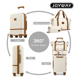 Joyway 28 Inch Large Luggage Hardside Suitcase with Spinner Wheel, Lightweight 3 Piece Suitcase Set with TSA Lock(White)