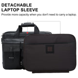TIDING Genuine Leather Briefcase For Men 17.3 Inch Laptop Case Multi Pockets Business Travel Shoulder Messenger Bag_Black