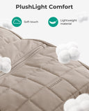 BAGSMART College Laptop Backpack, Travel Backpack for Women, Quilted Casual Daypack, Water-Resistant Bookbag for 15.6 Inch Laptop, Camel