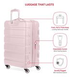 SwissGear 7366 Signature Hardside Expandable Luggage with Spinner Wheels, TSA Lock, Pink, Checked-Medium 23-Inch