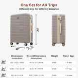Merax 3 Piece ABS Hardshell Luggage Sets Spinner Wheel Suitcase TSA Lock Suit Case, Rosybrown, 20/24/28 Inch