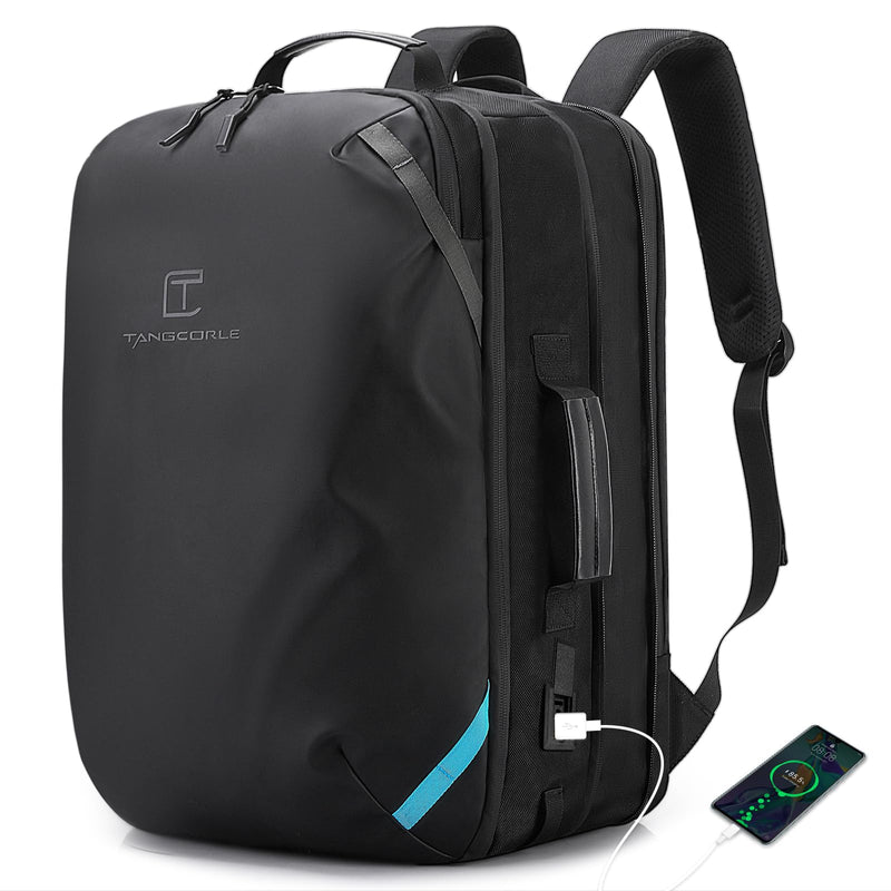 TANGCORLE Travel Carry on Backpack, Extra Large Expandable 45L Backpack for Flight approved, 17.3" Laptop with USB Charging Port Backpacks, Water Resistant Computer Business Backpack for Men & Women