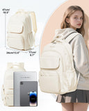 VENATIN School Backpack for Girls, High Elementary School Laptop Backpack College Student Women Bookbag, Mochilas Escolares para Niñas, Teens Girls Bookbag Casual Daypack, Beige