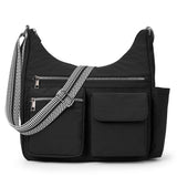 KALIDI Nylon Crossbody Bags for Women Trendy Cross Body Purse with Multiple Pockets For Ladies Casual Work Travel, Black