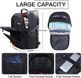 ANTERK Extra Large Travel Laptop Backpack, 17.3 Inch Carry on Backpack for Men Women, Big Anti Theft Water Resistant College Bussiness TSA Airline Approved Work Computer Backpack, Black