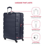 SwissGear 7366 Signature Hardside Expandable Luggage with Spinner Wheels and TSA Lock, Weekender Tote, Navy, 2-Piece Set (Weekender/27)