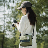 Besnfoto Camera Bag Small Crossbody Camera Shoulder Bag Purse Waterproof Canvas Cute Compact Camera Messenger Bag Case for Mirrorless DSLR SLR Women and Men