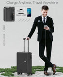 Carry On Luggage Airline Approved 20 Inch Hardside Suitcase with Spinner Wheels, Lightweight PC Rolling Luggage with TSA Lock & USB Charging Port for Travel