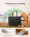 LOVEVOOK Lunch Tote Bag for Women, 3 in 1 Work Bag with Insulated Lunch Compartment, Laptop Bag with Large Cup Holder for Office, College, Casual, Black