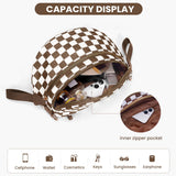 Checkered Crossbody Bum Bags for Women Nylon Checkered Purse Checkerboard Fanny Pack (A03 caramel)