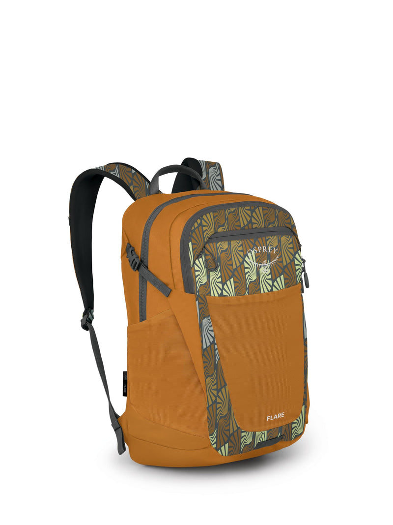 Osprey Flare Commuter Laptop Backpack, Kazuma Print/Toffee Orange