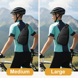 Pritent Crossbody Bags for Women Man Waterproof Sling Bag Backpack Trendy Casual Cross Body Bag with Convertible Shoulder Strap Chest Bag for Camping Hiking Travel Essentials (Black, Medium )