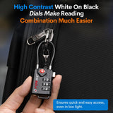 Open Alert TSA Approved Luggage Locks, 6 Pack, Easy Read Dials with Alloy Body.