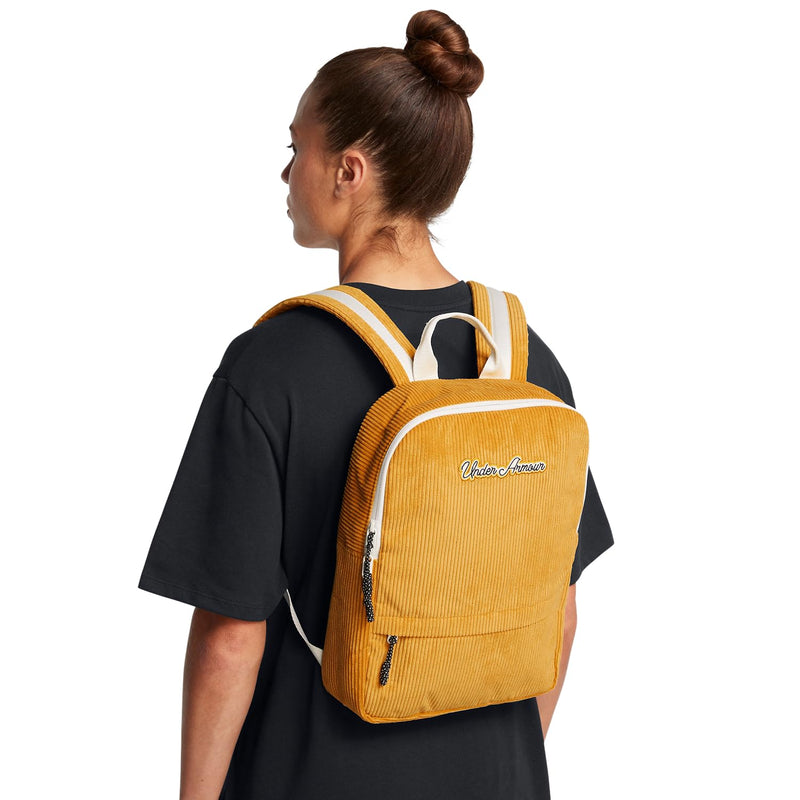 Under Armour Women's Loudon Corduroy Small Backpack, Golden Yellow/Summit White/Black, One Size Fits Most