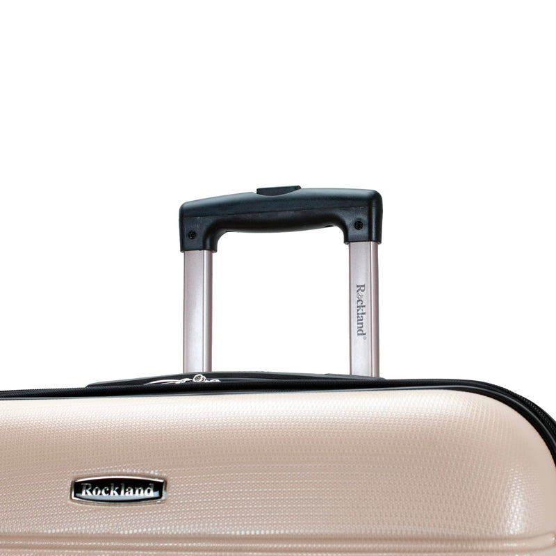 Rockland Melbourne Hardside Expandable Spinner Wheel Luggage, Champagne, Checked Large 28"