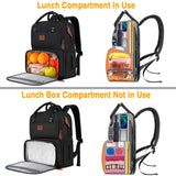 MATEIN Work Backpack for Women, Insulated Cooler Backpacks with Lunch Box, 15.6 Inch Laptop Backpack with Lunch Compartment Reusable Water Resistant Food Bag for College Camping Picnics Womens Gifts