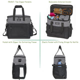 WOLT Dog Travel Bag Dog Bag for Traveling and Supplies with 2 Collapsible Bowls, 2 Food Containers, 1 Place Mat, Grey
