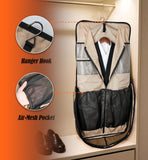 WELKINLAND 2-Suit Carry On Garment Bag for Travel, 30-L Suits Holder Travel Bag, 8-Pocket Garment Bag for Men, Wrinkle-Free Travel Garment Bags for Suits, Durable Suit Carrier Garment Travel Bag