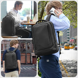 hk Laptop Backpack for Men with USB Charging Port Water-Resistant for 15.6 Inch Computer Bag Durable High-Tech Daypack Casual Backpack for Business Work College Weekender Travel-Black
