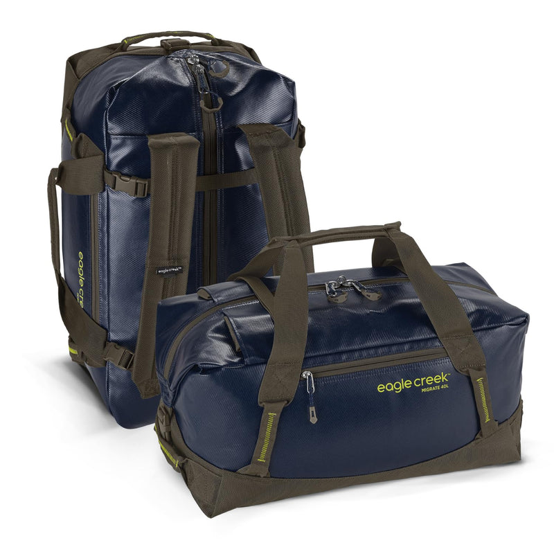 Eagle Creek Migrate 40L Duffel Bag Lightweight, Durable Travel Duffel Weather-Resistant Fabric Comfortable Shoulder Straps - Rush Blue