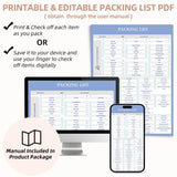 BAGAIL 9 Set Packing Cubes with Packing List Luggage Packing Organizers for Travel Accessories (Black)