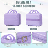 Luxebough Gradient Color Suitcase 2-Piece Set, 20" Rotating Wheel Suitcase with 14" Cosmetic Case, Lightweight Durable Hardshell Luggage with 360° Spinner Wheels for Travel, Women & Girls (Purple)