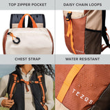Tezos Juniper Daypack, Lightweight Hiking Backpack and Hydration Pack for Camping, Travel, Biking, and the Outdoors, 16 Liter (Desert Sand)