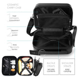 TRAVELARIM 20 Inch Carry On Luggage 22x14x9 Airline Approved, Carry On Suitcase with Wheels, Hard-shell Carry-on Luggage, Durable Luggage Carry-On, Black Small Suitcase with Cosmetic Case