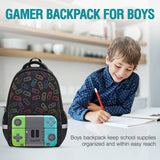 TFAUR Boys Backpack for School,Gamer Backpack for Boys Kids,Boy Bookbag for Elementary Middle School Student,Video Game Bookbag For Boy Kids Teen Age 6-14,17″