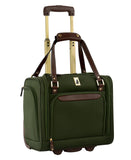 London Fog Nottingham 15 Inch Under the Seat Bag with Wheels, Olive Chestnut