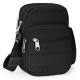 KALIDI Crossbody Card Bag for Women, Zipper Phone Bag RFID Card Slots Shoulder Purse Puffer Sling Bag Quilted Handbag Travel Shopping, Black