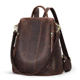 S-ZONE Leather Backpack Purses for Women Antitheft Soft Rucksack Ladies Shoulder Bag Medium